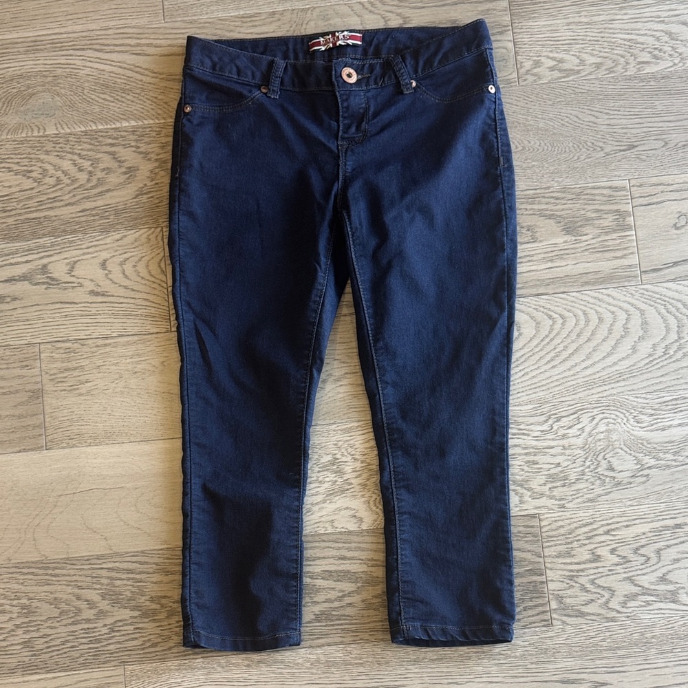 Makers Navy Blue Slim Fit Crop Jeans 26